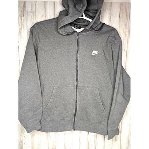 Nike Sportswear Club Fleece Hoodie Size XL Full Zip Charcoal Gray BV2645-071‎